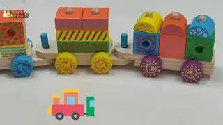 Combination of Building Blocks And Train Toy | Wooden Stacking Train Toy for Kids
