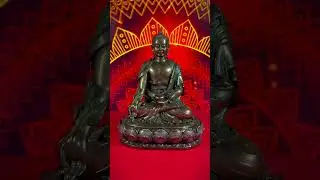 resin Buddha statue in a brass finish, perfect for meditation spaces and home decor.