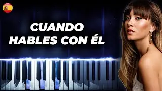 Aitana - CUANDO HABLES CON ÉL - piano karaoke instrumental cover, tutorial