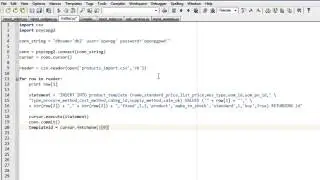 OpenERP 7 - Import data directly into PostGRES - Python Script