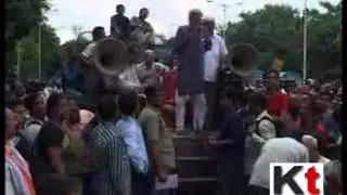 Duped Chit Fund investors protesting in the city