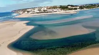 Drone - Portugal. A Relaxed Drone Flight Over The Obidos Lagoon
