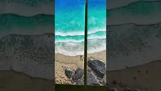 Ocean inspired resin art seascape created with epoxy resin and real beach sand &lsquo;Mandurah Canals&rsquo;