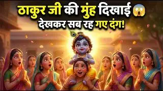 ठाकुर जी की मुंह दिखाई 😲 | ससुराल में पहली झलक | Krishna Leela #shorts #viral #krishnaleela #short