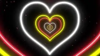 Summer Yellow and Red Neon Led Light Heart Tunnel | Romantic TV wallpaper