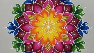 Beautiful flower Rangoli designs✨😍#అందమైన ముగ్గులు#Free hand Rangoli designs 👌