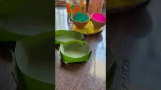 Very easy way to make banana leaf bowl😍😍 #diy #leafbowl #bananaleaf #ecofriendlyliving #shorts