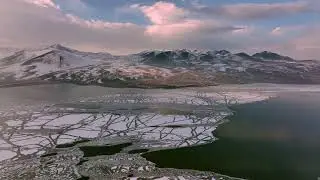 Aerial Shots of Paravani Lake in Samtskhe-Javakheti, Georgia
