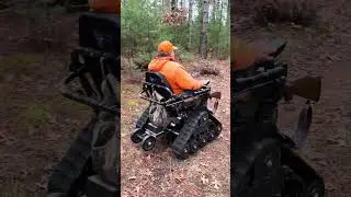 Mike in his electric Action Trackchair Offroad Wheelchair for the T-Zone hunt