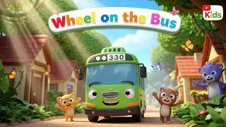 Morning Bus Ride! The Wheels on the Green Bus | Happy Songs for Kids