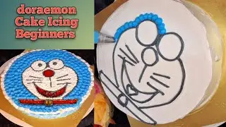 Doraemon Cake  | একেবাৰে সহজ পদ্ধতিৰে Doraemon Cake বনাব পাৰিব | Cake Icing Beginners