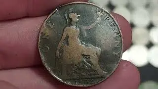 Edward VII 1902 ONE PENNY COIN VALUE + REVIEW