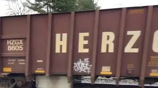 Rare! Must see! NS Herzog ballast train comes thru Waynesboro VA!!!