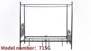 715G | Metal Canopy Bed Frame assemble video
