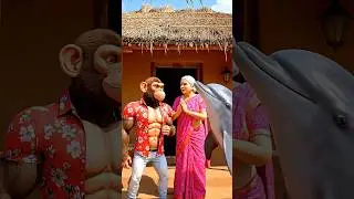 Monkey Gave His Mother A Beautiful Dolphin #ai #shorts