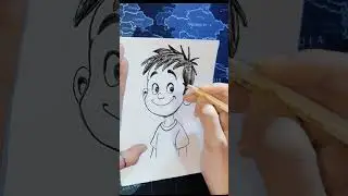 Простой эскиз карандашом: Урок рисования милого мальчика! ✏️✨ #Шорты #Искусство