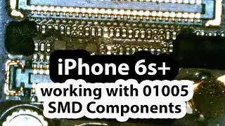 Working with 01005 SMD components using hot tweezers iPhone 6S plus