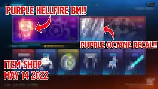 Rocket League item shop today May 14 2022 Purple Hellfire,TW Insidio car,Purple Octane Decal