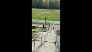 Pro Skater Jeff Dalnas does a massive kink rail grind #skater #patinador