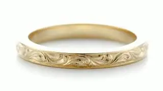 Custom Relief Engraved Wedding Band