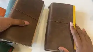 My rustic travelers notebooks, plus unboxing of new portable size travelers notebook