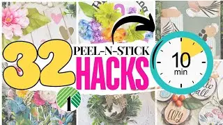 32 Ten-Minute 🤯 Peel-N-Stick Dollar Tree DIY Crafts