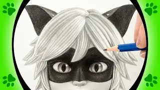 Drawing Miraculous🐞Catnoir’s(chatnoir’s) face from Disney anime with pencil sketch