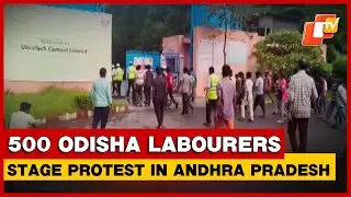 Odisha Workers Protest Non-Payment Of Wage At Cement Factory In Andhra Pradesh