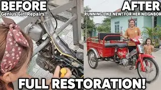 Genius Girl Repairs and Restores an Old Tricycle for Her Neighbor