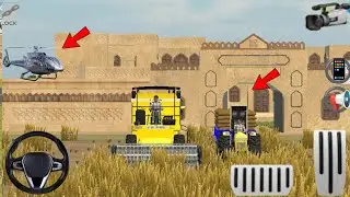 DJ 😱Harvester cutting😲 WHEAT FARMING 🌾  Dj Big trolley 🚢 India 3d game modified डीजे हार्वेस्टर 🤗