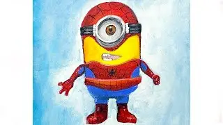 How to Draw Minion Minion Spiderman | Drawing Hands - Draw Color