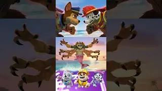 paw patrol scary chase 🆚 marshall 🆚 skye | fun dance tiles hop edm #shorts #pawpatrol