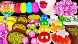 ASMR RAINBOW DESSERTS DIY GLITTER GRAPE 다양한 무지개 디저트 반짝이 포도 두바이 쫀득쿠키 레인보우 젤리 EATING SOUNDS MUKBANG 먹방