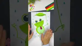 Cute Paper Frog Craft 🐸☔ | Easy Rainy Day Paper Art for Kids #craft #handmade #shorts #ytshorts
