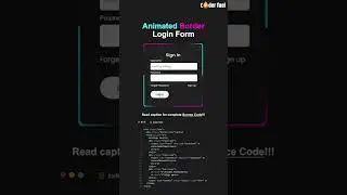 Create an Animated Border Login Form with HTML, CSS & JavaScript 