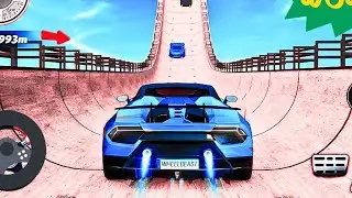 New Yellow Dark Colour Super Car - New Car Ramp Racing 3D Gameplay || Super Golden Car