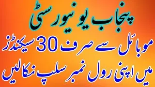 MA Urdu Part 1 Punjab University Roll Number Slip Kaise Download Karen - PU M.A Urdu Roll Nu Slip