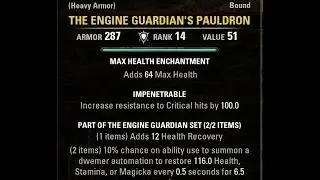 Elder Scrolls Online Undaunted Gear Engine Guardian