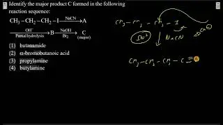 Identify the major product C formed in the following reaction sequence: