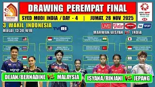 Full Drawing 8 Besar Syed Modi India 2025 Hari Ini ~ DEJAN/BERNADINE vs MALAYSIA ~ 3 WAKIL INDONESIA