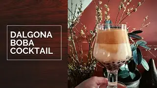 How to make easy Dalgona Boba Milk Tea / Viral TikTok whipped coffee recipe