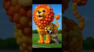 Mascot Vibrato Assistant।। Giant Lion in the गार्डन। #3danimation #shorts  #kids।। AI video cartoon