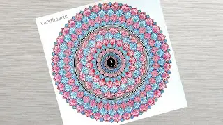 How to draw Mandala for Beginners | Color Mandala Art | stepbystep | doodle art