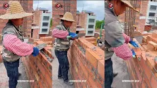 Skilled Workers Building a Brick Wall