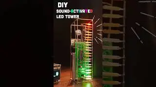 DIY Sound-Activated LED Tower #diy  #LEDtower #MusicReactive #SoundActivated #satisfying #copperwire