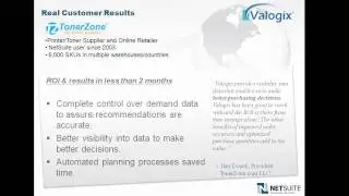 Valogix NetSuite User Business Case