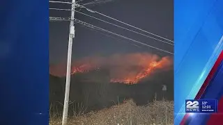 Multiple crews work to put out large brush fire in Great Barrington