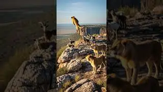 Can the big dog protect the sheep from the wild wolf attack #sheepdog #farmanimals #wildlife