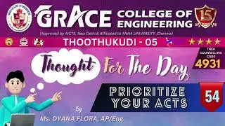 Thought for the day 54 - Prioritize your acts