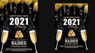 How to Make Happy New Year Party Poster Design in Adobe Illustrator 2020 | Happy New Year 2021